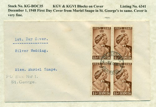 KGV & KGVI Blocks on Cover KGBC 35