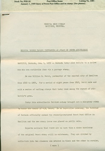 Post Office Odds & Ends January 1, 1959