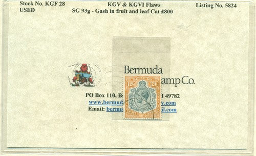 KGV & KGVI Flaws, Gash in fruit and leaf -KGF 28