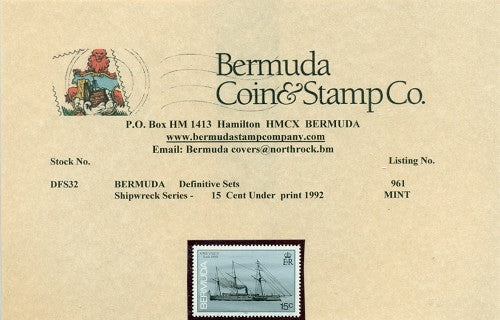 Shipwreck series 1992 15 cent underprint
