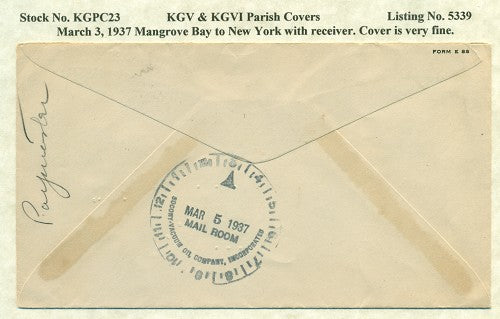 KGV & KGVI Parish Covers Mangrove Bay March 3, 1937