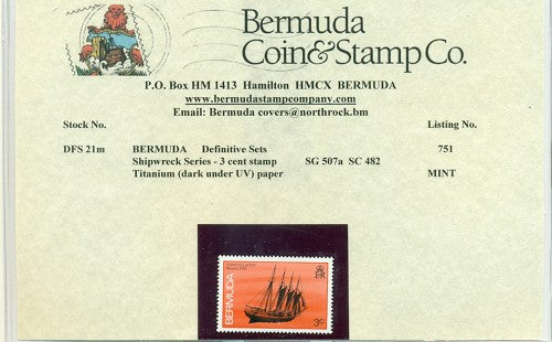 Shipwreck issue Titanium (dark) paper 3 cent
