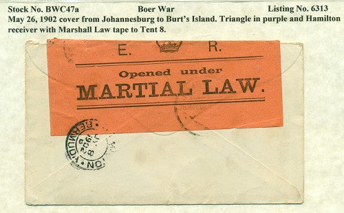 Boer War Cover - May 26, 1902 BWC 47A