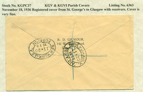 KGV & KGVI Parish Covers St. George's November 18, 1936 KGPC 37