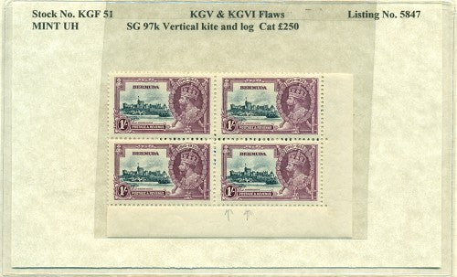 KGV & KGVI Flaws, Kite and vertical log -KGF51