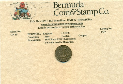 1951 Rare KGVI copper half penny