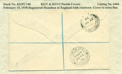KGV & KGVI Parish Covers Hamilton February 15, 1938 KGPC 140