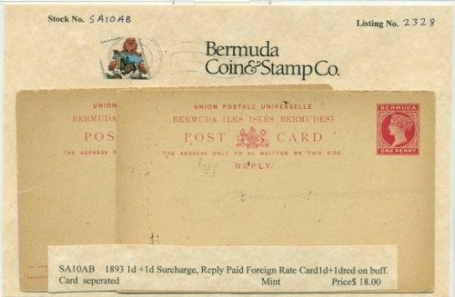 1893 one penny reply card