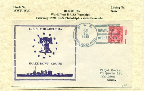 war ship visits USS Philadelphia -WW2UW 37