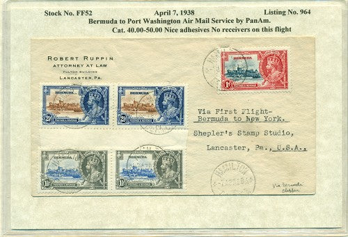 April 6 1938 Port Washington  to Bermuda Return