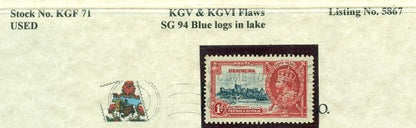 KGV & KGVI Flaws, Blue logs in lake -KGF71