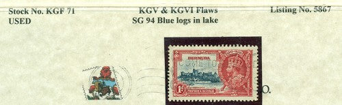 KGV & KGVI Flaws, Blue logs in lake -KGF71