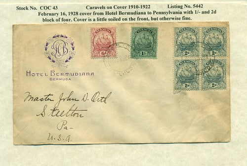 Caravels on Cover 1910-22 COC43