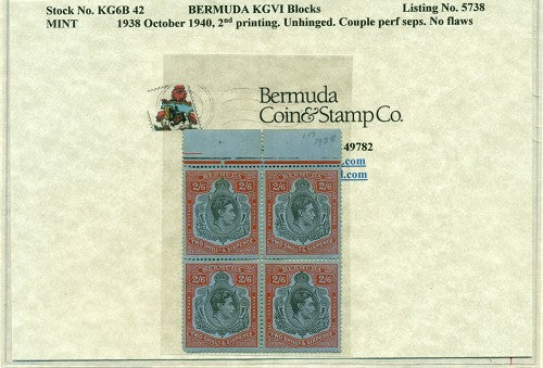 Block of KGVI KG6B 42