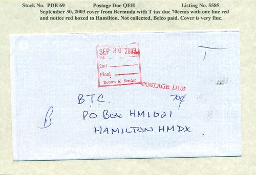 Postage Due QEII PDQ 69