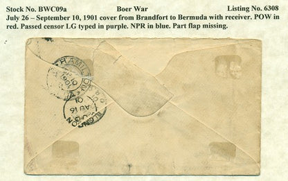Boer War Cover - September 10, 1901 BWC 09A