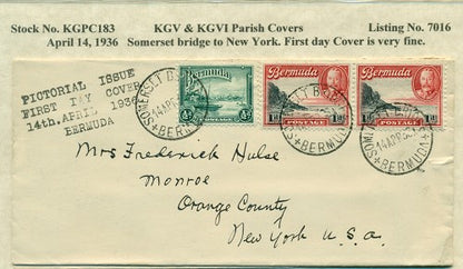 KGV & KGVI Parish Covers Somerset bridge 1936 KGPC 183
