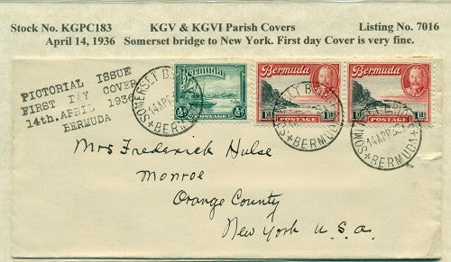 KGV & KGVI Parish Covers Somerset bridge 1936 KGPC 183