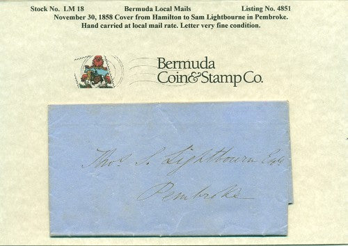 Local mail November 30, 1858 Cover