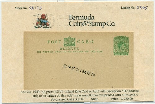 1938 King George VI Specimen