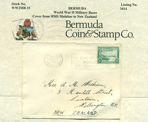 Cover from HMS Malabar Bermuda