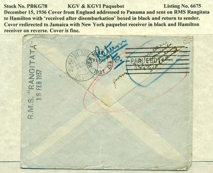 Paquebot Mail from December 15, 1936 PBM 78