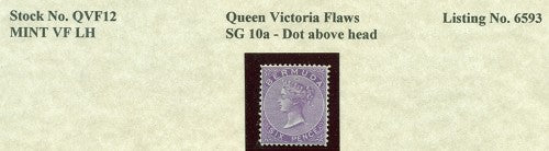 Queen Victoria Flaws Dot above head SG-10a QVF 12