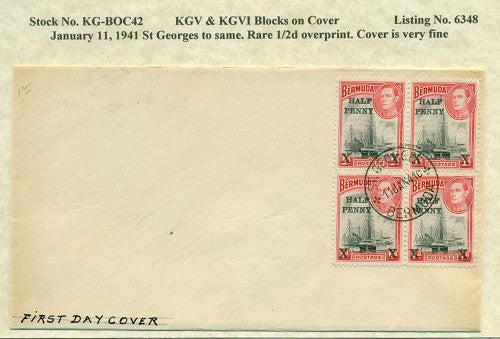 KGV & KGVI Blocks on Cover KGBC 42