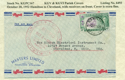 KGV & KGVI Parish Covers Hamilton October 20, 1952 KGPC 167
