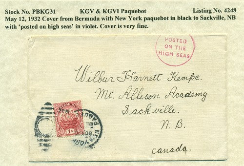 Paquebot Mail from May 12, 1932
