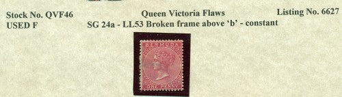 Queen Victoria Flaws broken frame SG-24a QVF 46