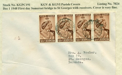 KGV & KGVI Parish Covers somerset bridge, 1948 KGPC 191