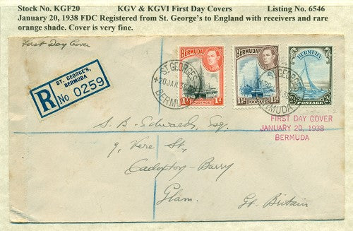 KGV & KGVI FDC Covers 1/20/1938 KG6C 20
