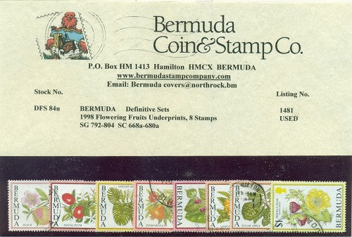 Flowering fruits underprints 1998 - 8 values -DFS84