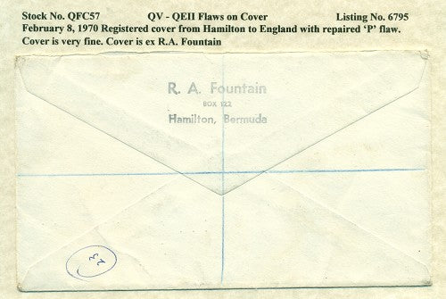 QV-QEII Flaws on Cover repaired P QFC 57