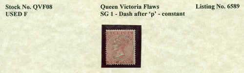 Queen Victoria Flaws Dash after 'p' SG-1 QVF 08