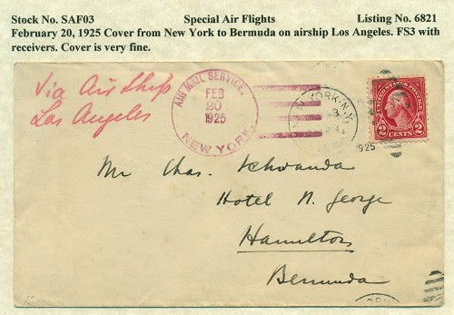 Special Air Flights February 20,1925 SAF 03