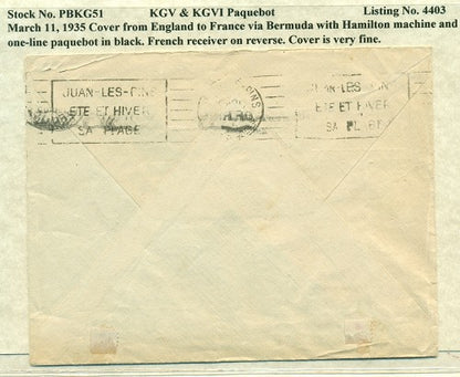 Paquebot Mail from March 11, 1935