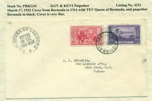 Paquebot Mail from March 17, 1932