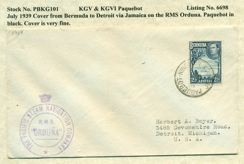 Paquebot Mail July 1939 PBM 101
