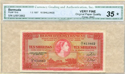 QE2   2nd series 1957 10/- Note