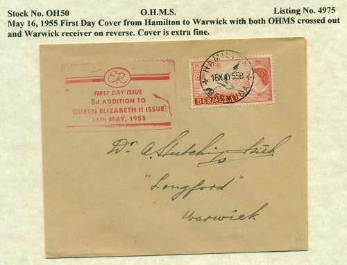 OHMS First Day Cover May 16, 1955