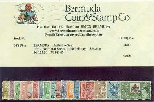 1953 Definitive set, 18 stamps DFS50