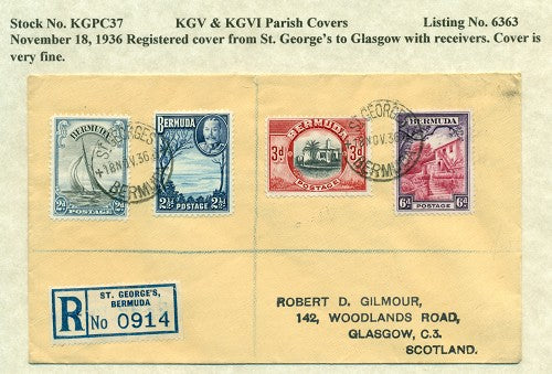 KGV & KGVI Parish Covers St. George's November 18, 1936 KGPC 37