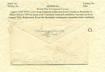 August 1918 England to Canada to Bermuda