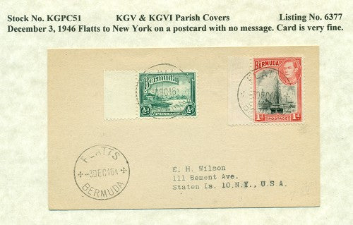 KGV & KGVI Parish Covers Flatts December 3, 1946 KGPC 51