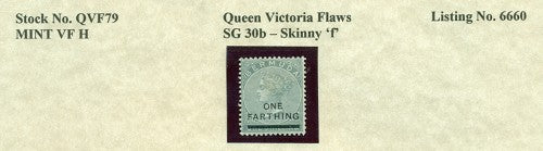 Queen Victoria Flaws Skinny 'f' SG-30b QVF 79