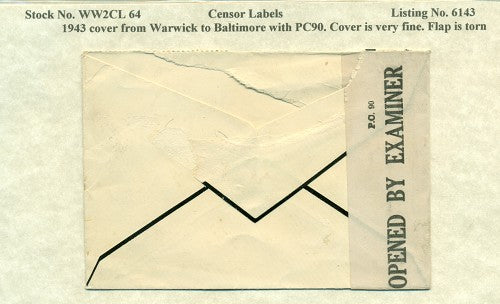 Censor Label PC90 WW2CL 64