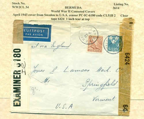 Censor Label PC90-6180 SWEDEN