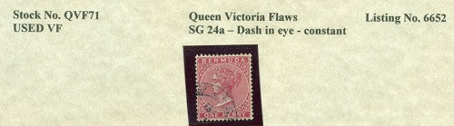 Queen Victoria Flaws Dash in eye SG-24a QVF 71